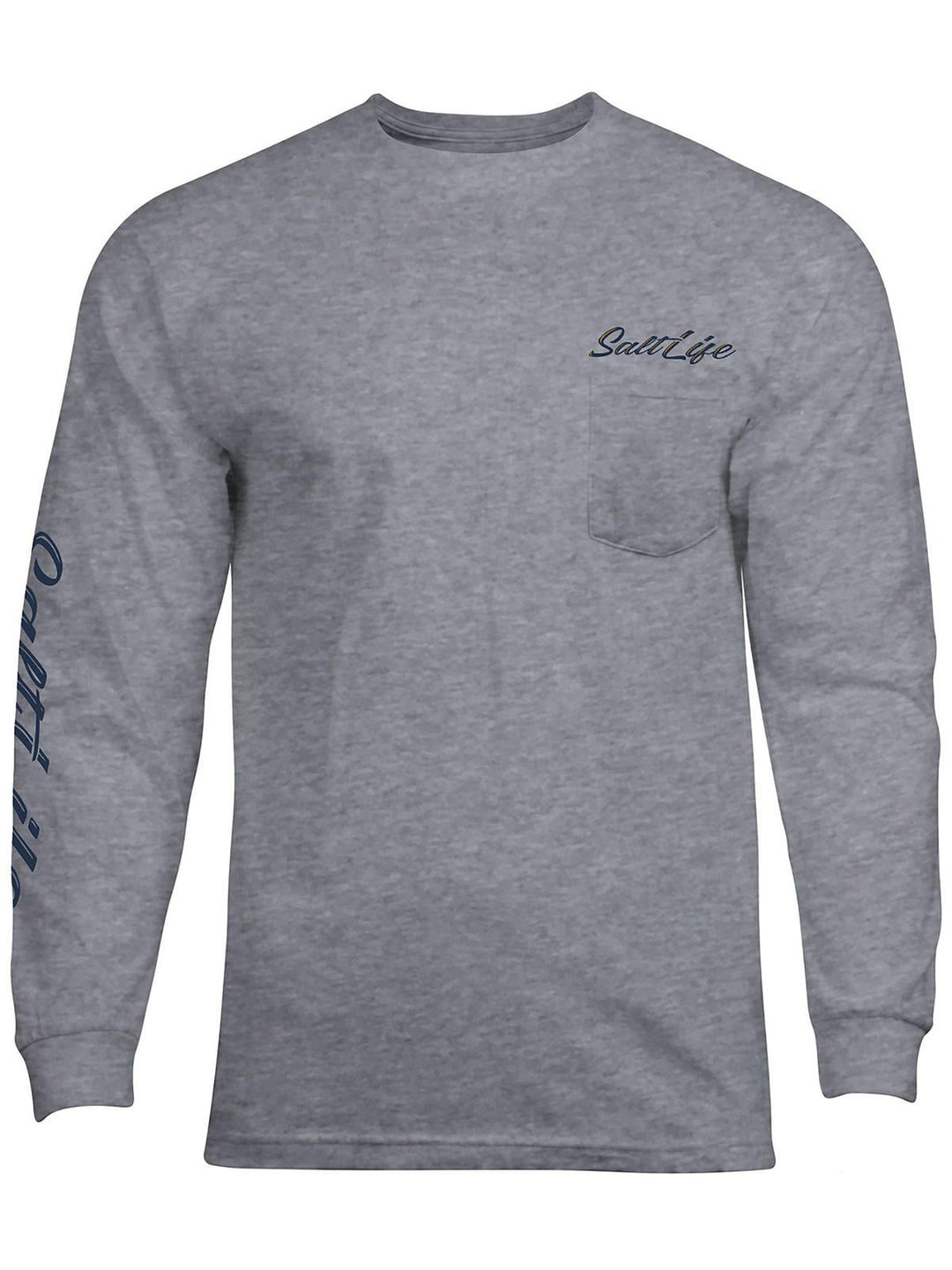 Salt Life Men's Golden Hour Logo Graphic Long Sleeve Pocket T-Shirt Gray