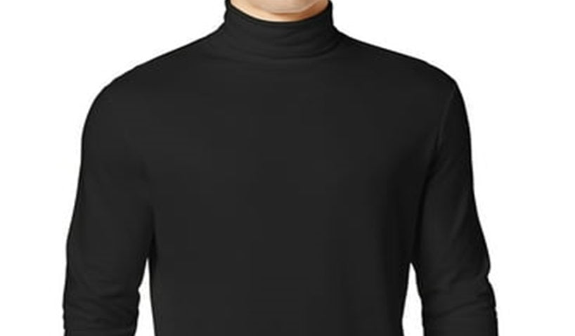 Galaxy by Harvic Men's Long Sleeve Turtle Neck T-Shirt Black Size Medium