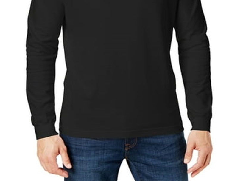 Galaxy by Harvic Men's Long Sleeve Turtle Neck T-Shirt Black Size Medium