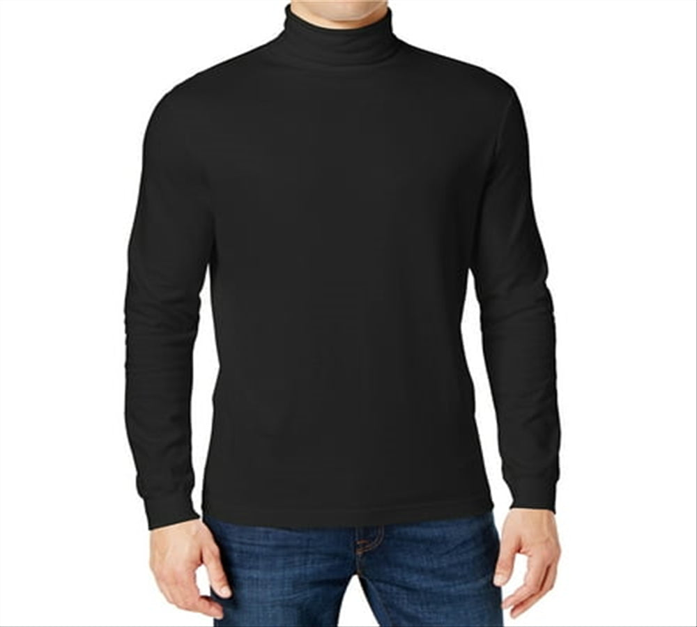 Galaxy by Harvic Men's Long Sleeve Turtle Neck T-Shirt Black Size Medium