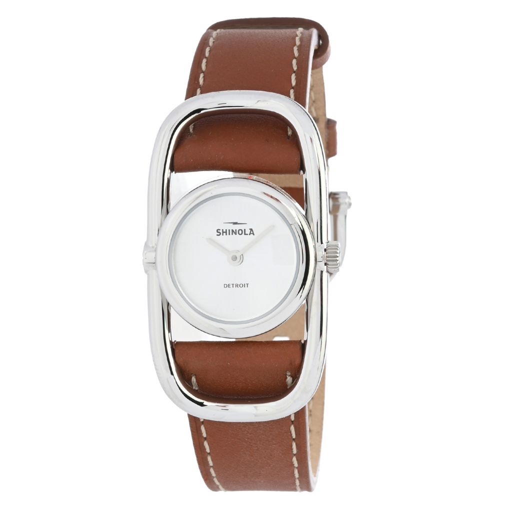 Shinola 20mm Bike Lock Swiss Quartz Leather Strap Watch