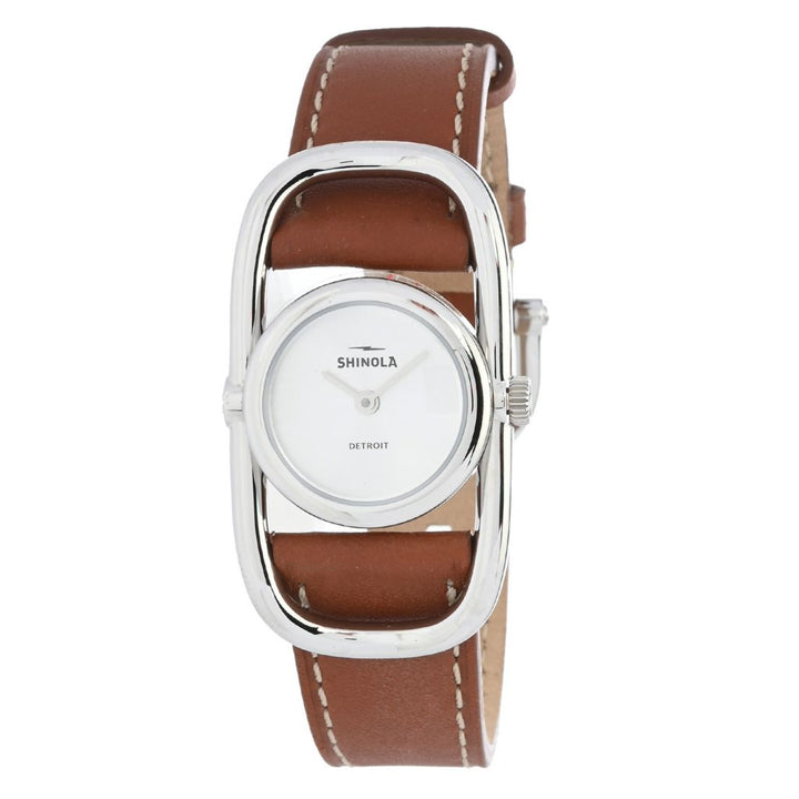 Shinola 20mm Bike Lock Swiss Quartz Leather Strap Watch