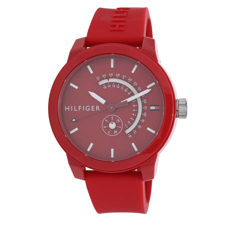Tommy Hilfiger 44mm Quartz Day & Date Silicone Strap Watch