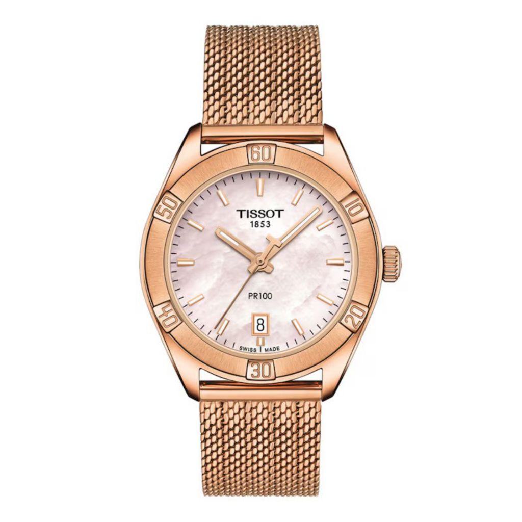 Tissot Women's PR 100 Swiss Made Quartz MOP Dial Bracelet Watch