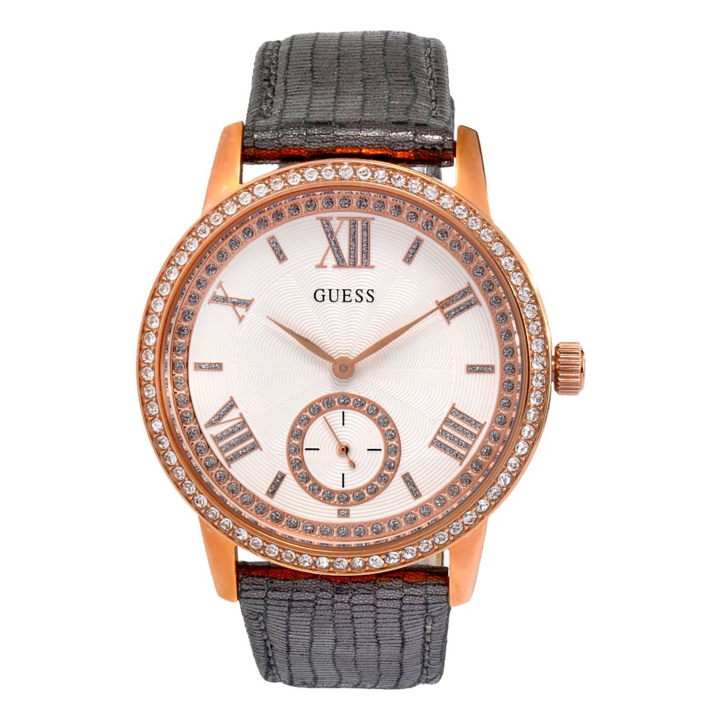 Guess Women's Gramercy Quartz Crystal Accented Strap Watch