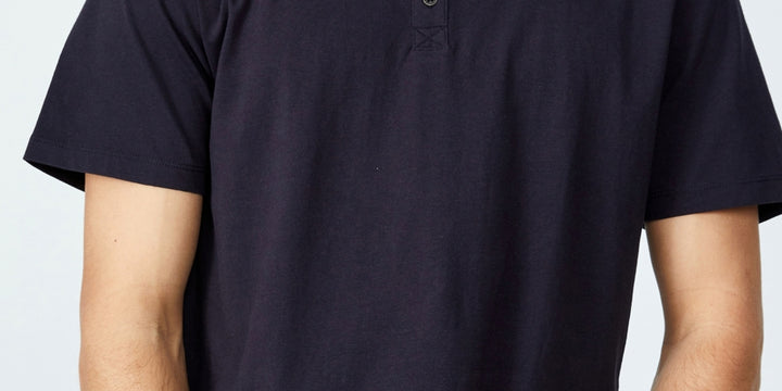 COTTON ON Men's Organic Henley T-shirt Blue Size XX-Large