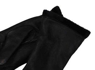 Charter Club Women's Faux Lined Leather Gloves Black Size Regular