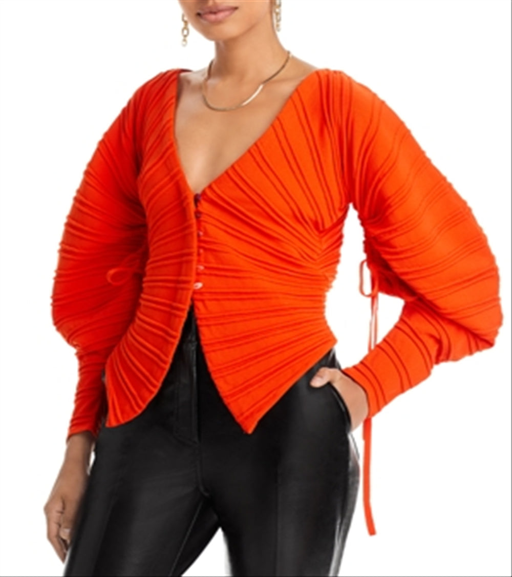 Cult Gaia Blair Knit Cardigan Orange Size L