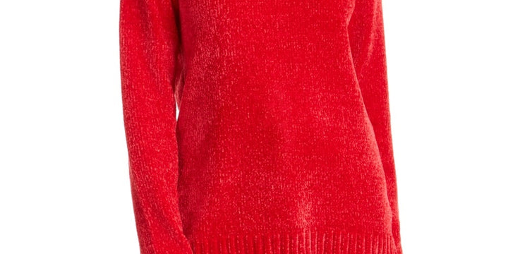 Karen Scott Women's Cowlneck Chenille Sweater Red Size X-Small