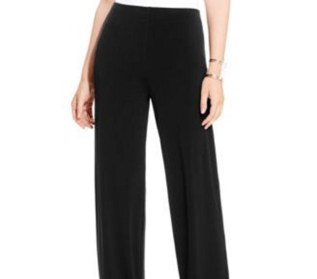 Alfani Women's Petite Knit Wide-Leg Pant Black Size Large