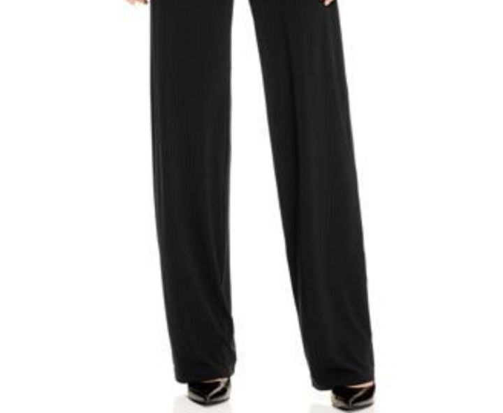 Alfani Women's Petite Knit Wide-Leg Pant Black Size Large