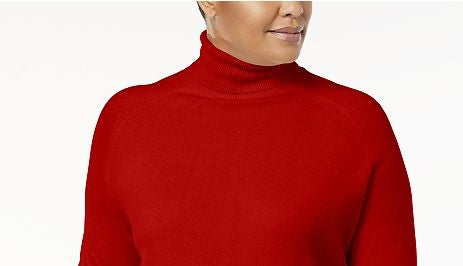 Karen Scott Women's Turtleneck Luxsoft Sweater Red Size 3X