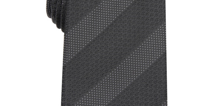 Alfani Men's Slim Textured Stripe Tie Black Size Regular