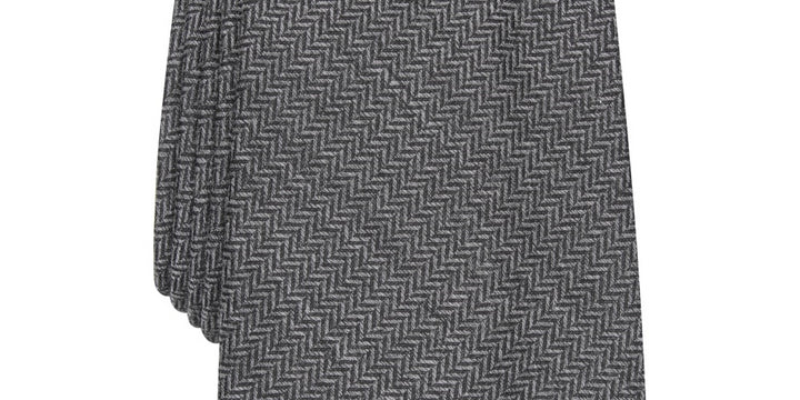 Tasso Elba Men's Classic Herringbone Tie Gray Size Regular