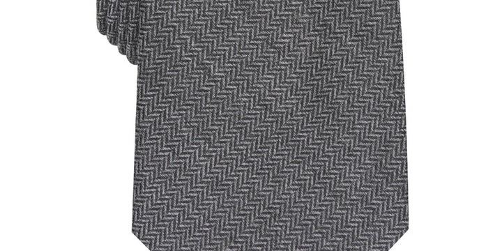 Tasso Elba Men's Classic Herringbone Tie Gray Size Regular