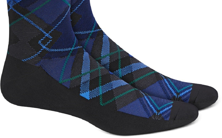 Perry Ellis Men's Microfiber Plaid Socks Black Size Regular