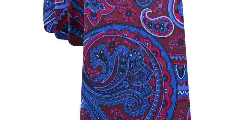 Tommy Hilfiger Men's Nightfall Silk Paisley Neck Tie Dark Red Size Regular