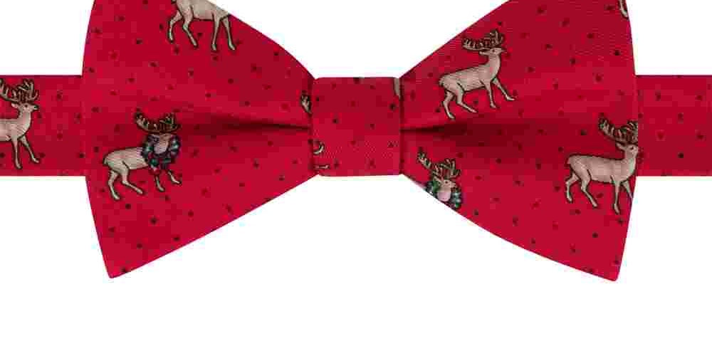 Tommy Hilfiger Men'ss Reindeer Bow Tie Red One Size Red Size Regular