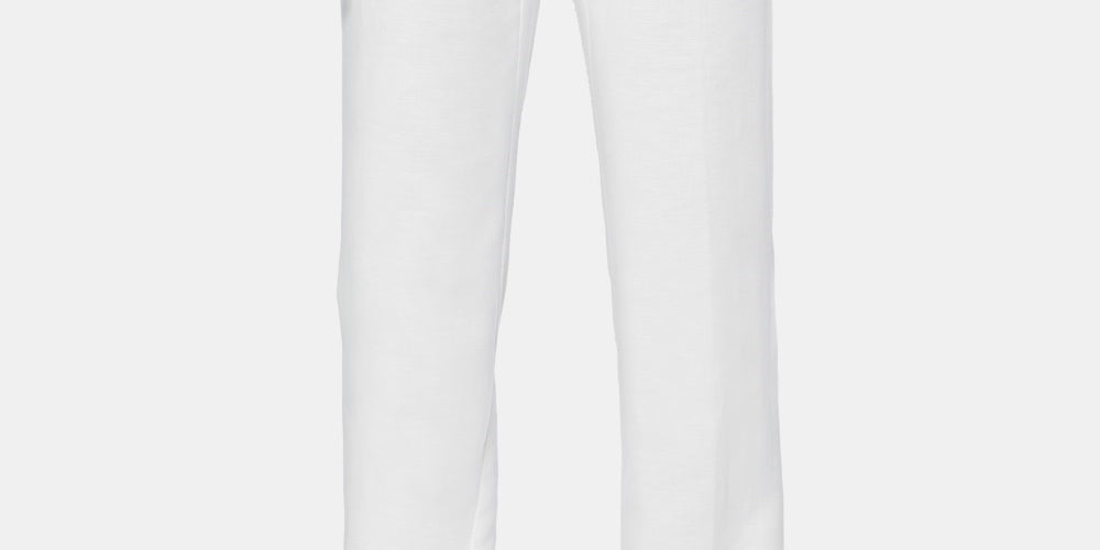 Cubavera Men's Flat Front Textured Linen Pants White Size 44X30