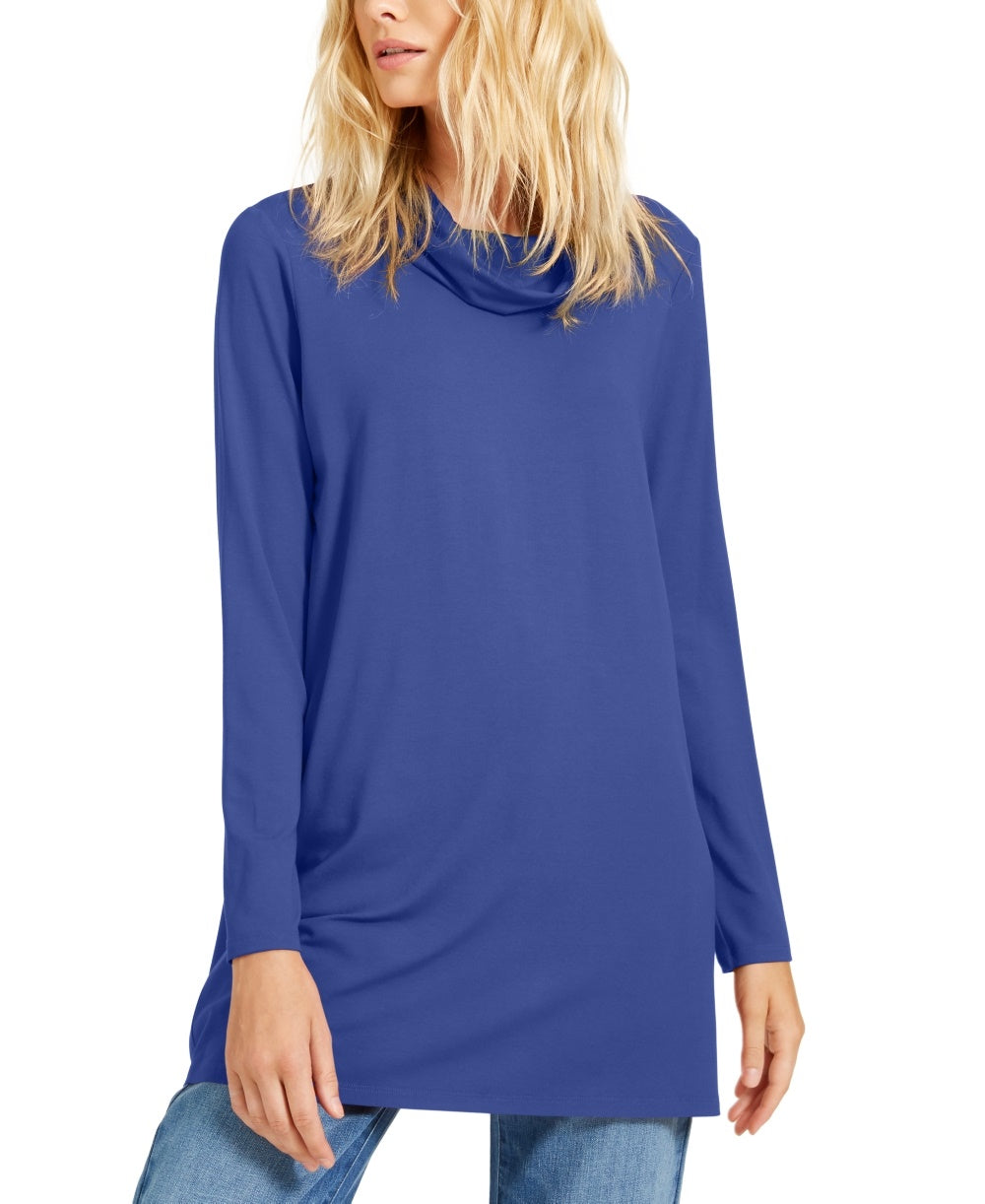 Eileen Fisher Women's Cowl Neck Tunic Top Purple Size Small