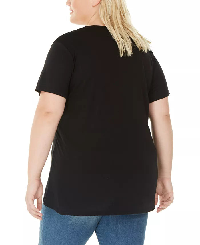 Modern Lux Women's Trendy Plus Size Mischief Managed Graphic-Print T-Shirt Black Size 2X