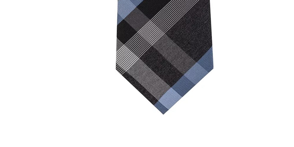 Kenneth Cole Reaction Men's Ruby Plaid Slim Tie Navy Size Regular