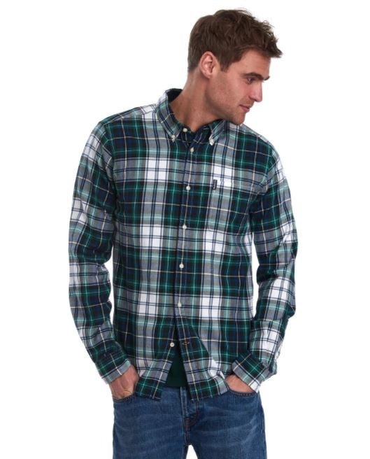 Barbour Men's Highland Check Shirt Green Size Medium