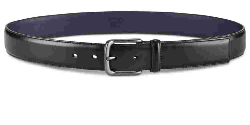 Original Penguin Men's Burnished Bird Leather Belt Black Size 42 REG