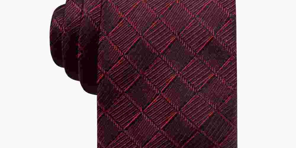 Ryan Seacrest Distinction Men's Franco Geo Silk Geo Print Neck Tie Red Size Regular