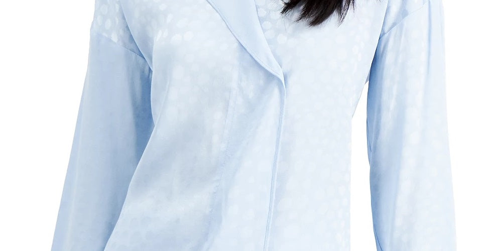 Alfani Women's Dot-Print Surplice Blouse White Size Large
