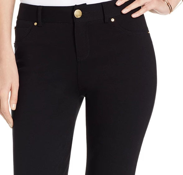 INC International Concepts Women's Curvy Ponte Skinny Pants Black Size 14