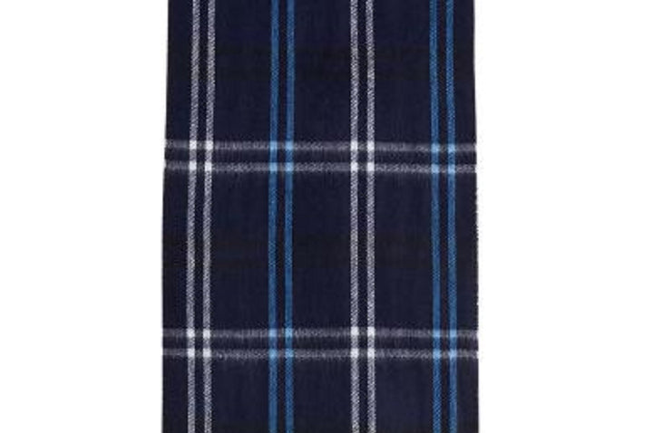 Steve Madden Women's Mid Weight Cozy Plaid Muffler Scarf Navy Size Regular