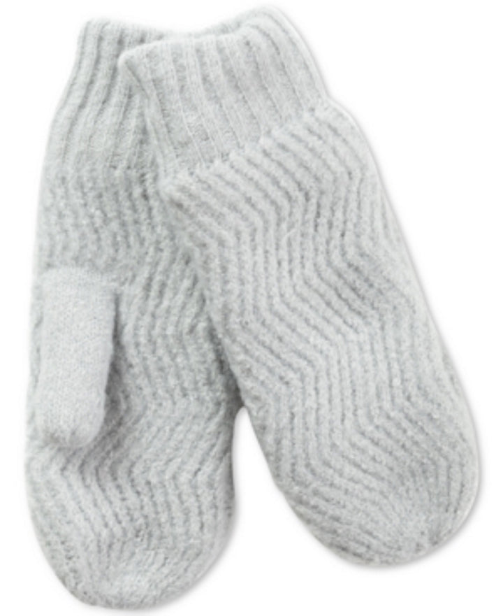 INC International Concepts Women's Chevron Knit Mittens Gray Size Regular