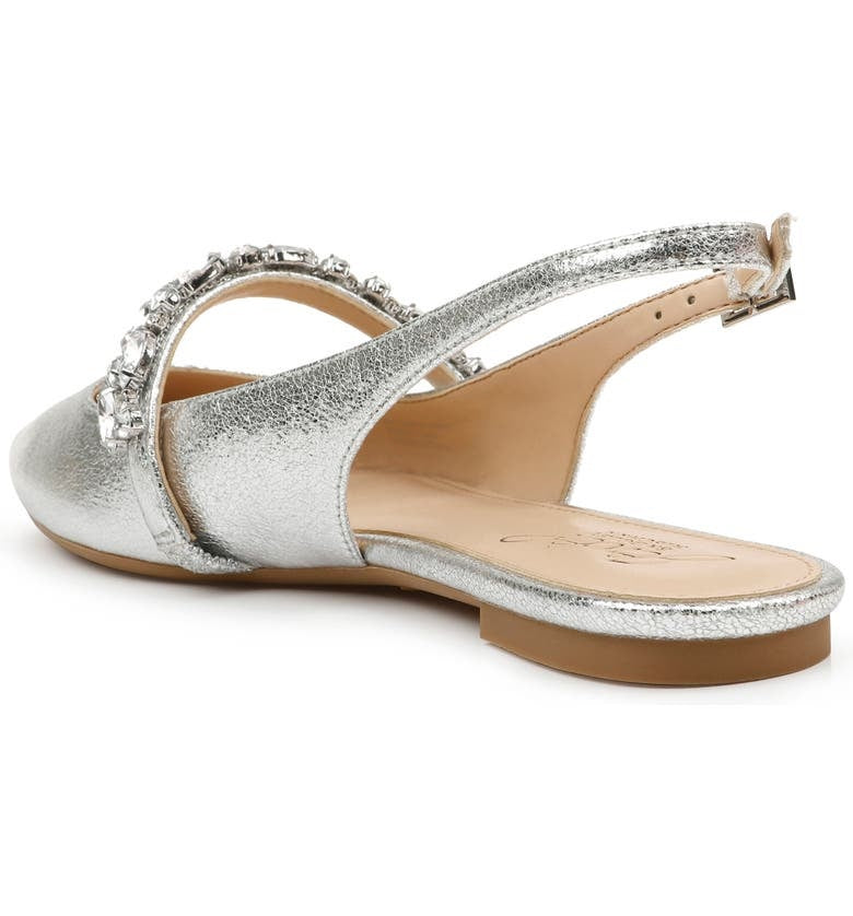 Jewel Badgley Mischka Women's Bambi Flats Silver Size 8.5M