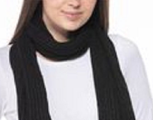 Style & Co Women's Rib Solid Scarf Black Size Regular