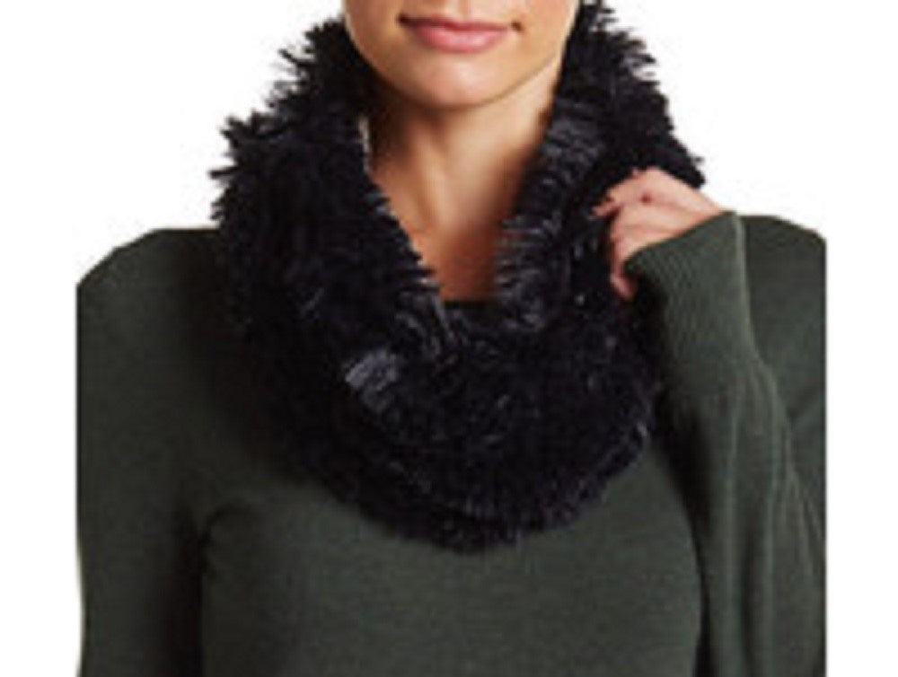 Steve Madden Women's Faux-Fur Infinity Scarf Black Size Regular