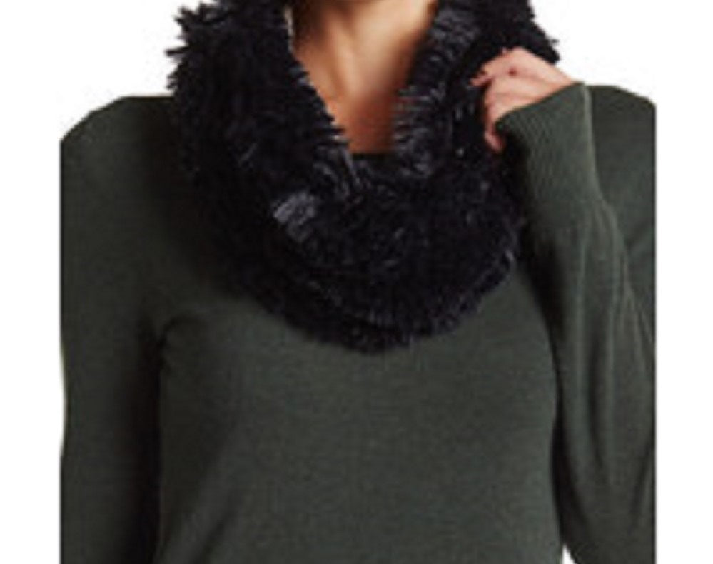 Steve Madden Women's Faux-Fur Infinity Scarf Black Size Regular