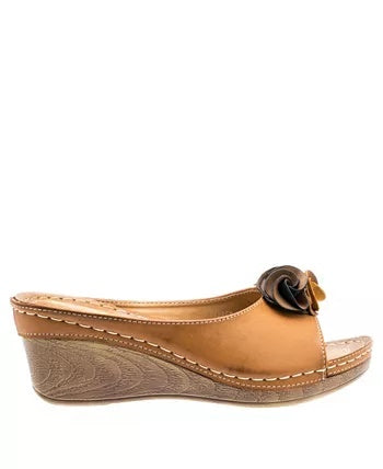 Gc Shoes Sydney Wedge Sandal Women's Shoes Brown Size 7.5 M