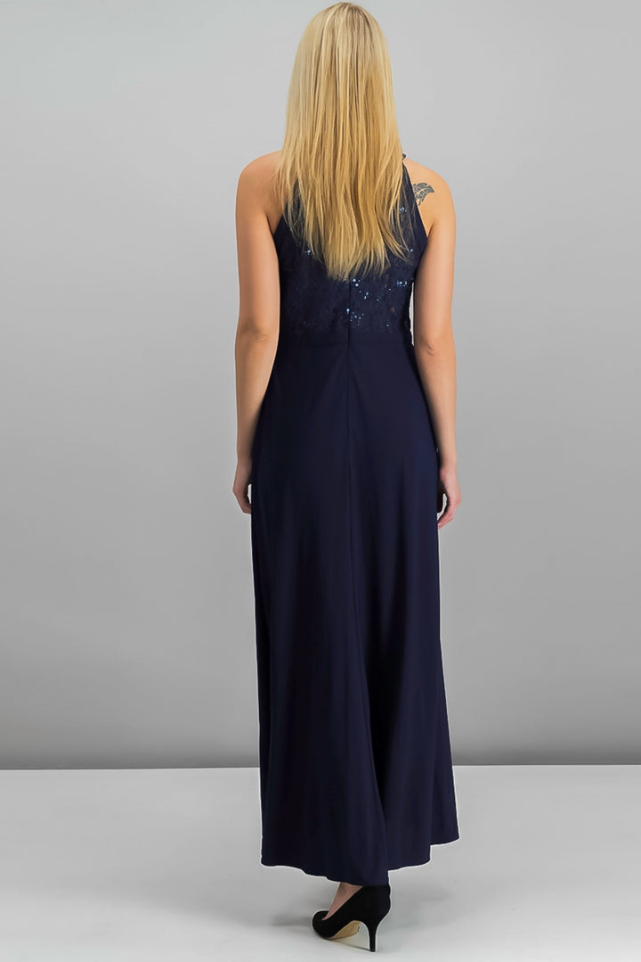 Nightway Women's Lace Halter Gown Navy Size 10