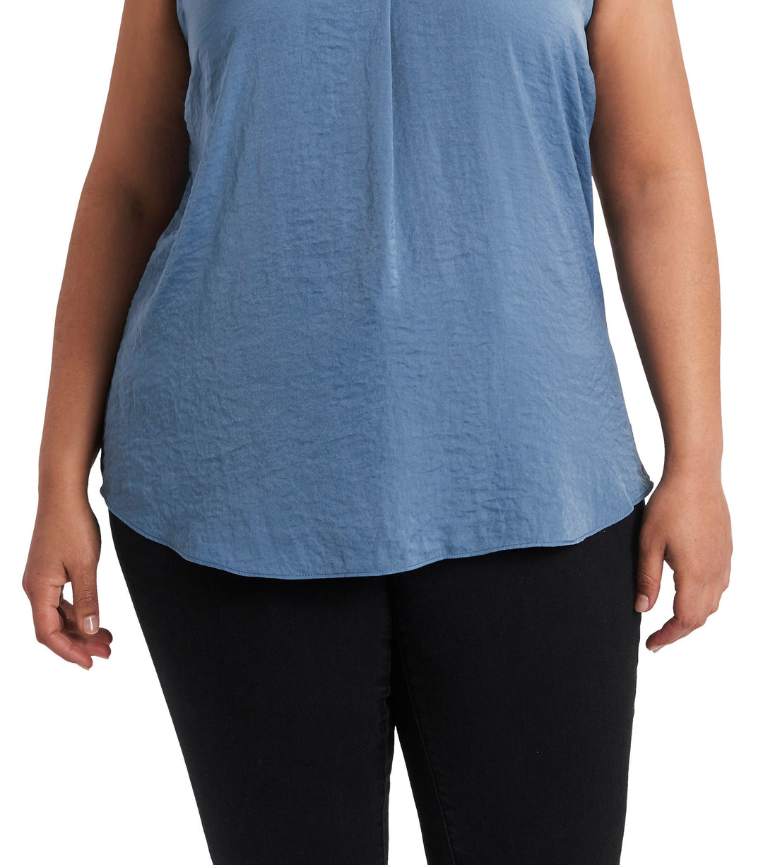 Vince Camuto Women's Plus Size V-Neck Sleeveless Blouse Blue Size 3X