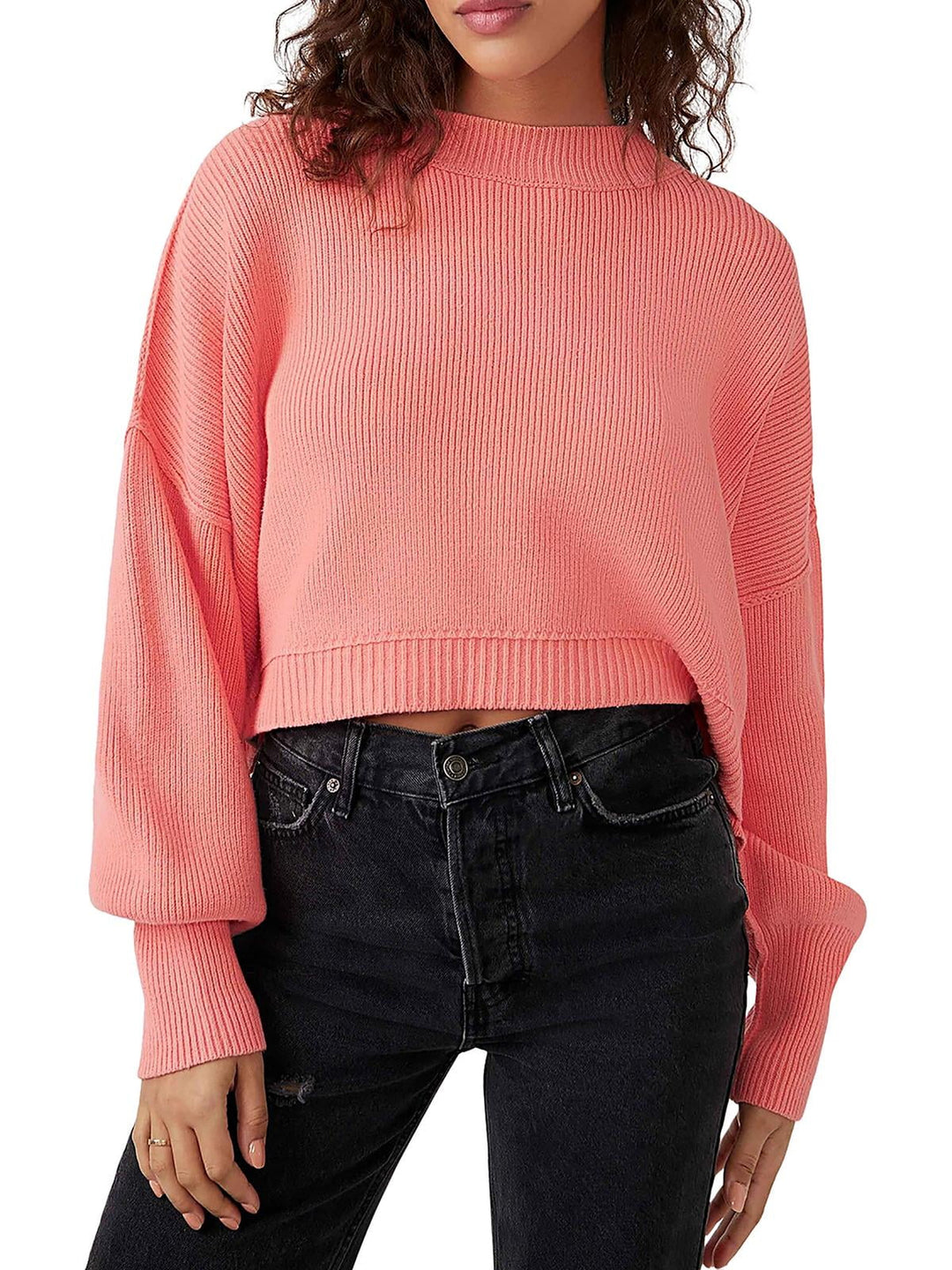 Free People Easy Street Cropped Sweater Pink Size XS