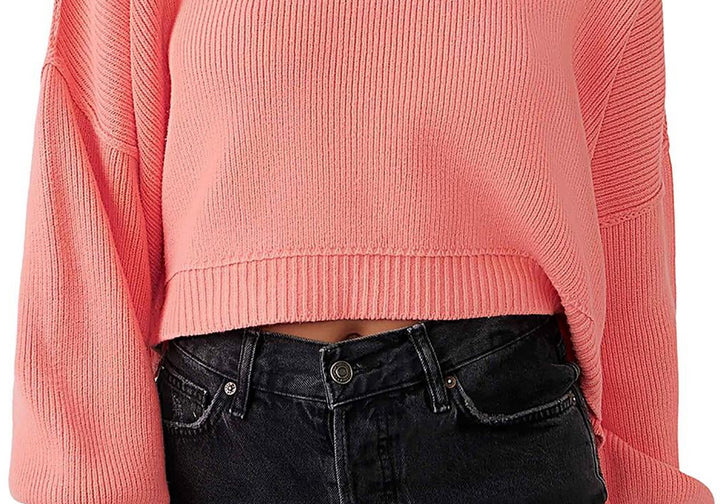 Free People Easy Street Cropped Sweater Pink Size XS