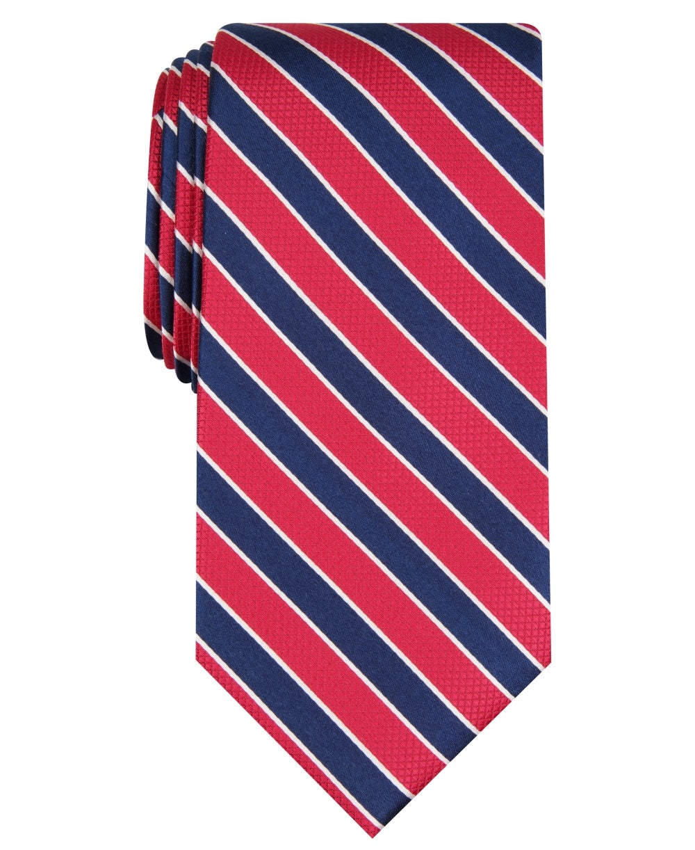 Club Room Men's Stripe Tie Wine Size Regular