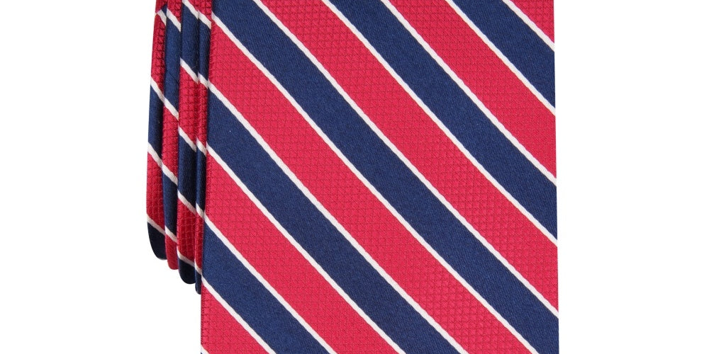 Club Room Men's Stripe Tie Wine Size Regular