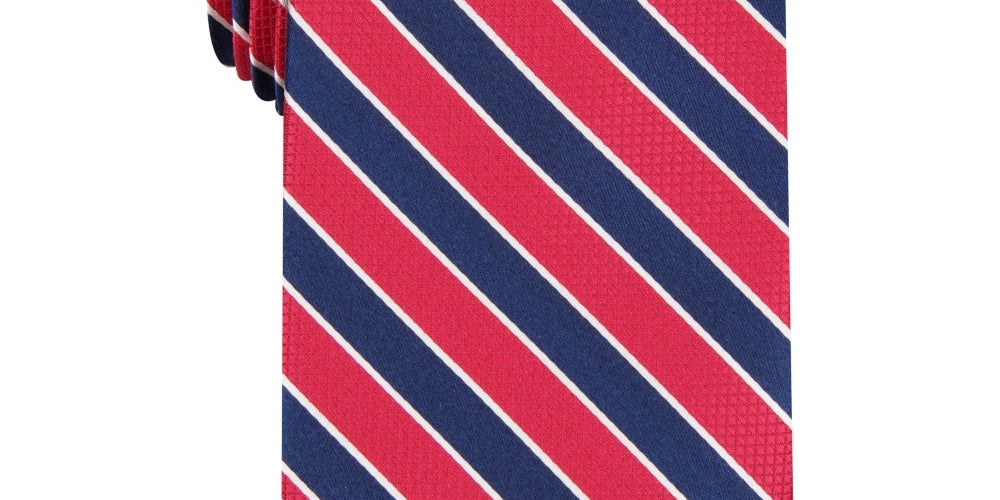 Club Room Men's Stripe Tie Wine Size Regular