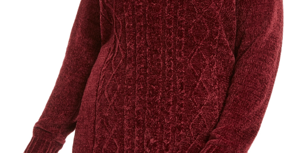 Karen Scott Women's Plus Size Cable-Knit Chenille Sweater Red Size 3X