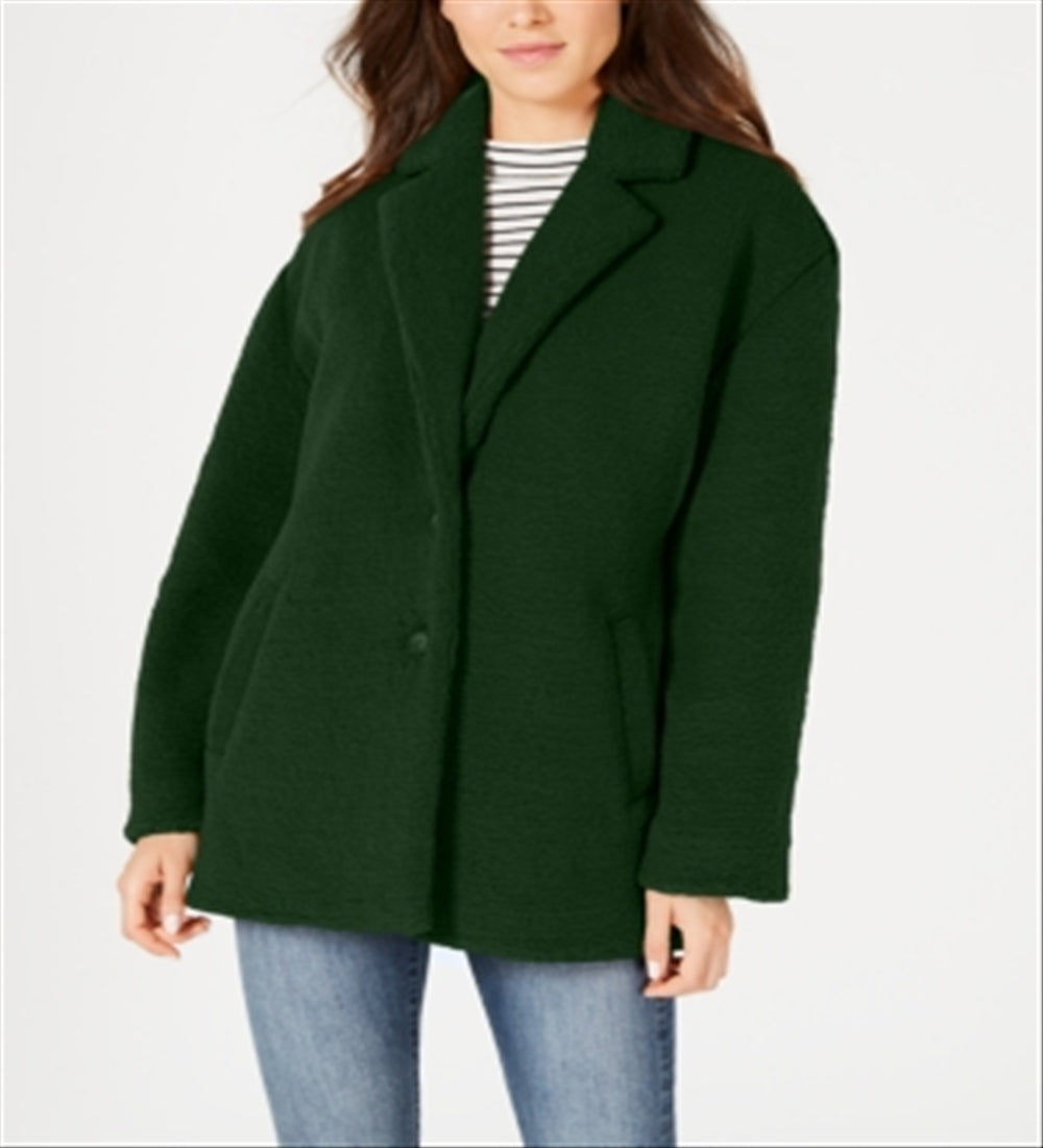 Collection B Junior's Faux Coat Green Size Small