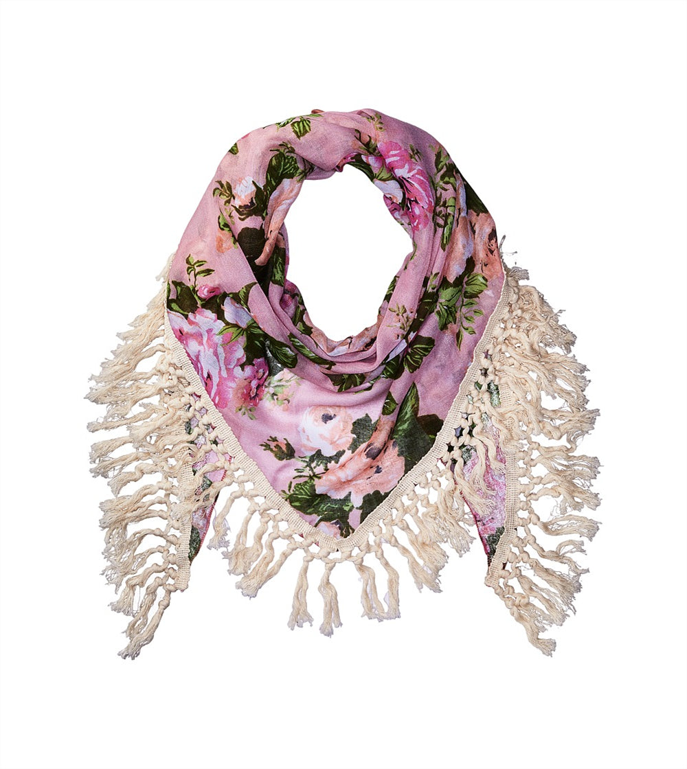 Steve Madden Women's Keep Blooming Triangle Scarf Pink One Size