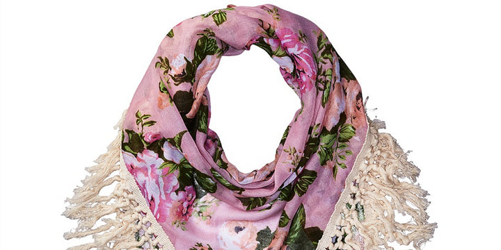 Steve Madden Women's Keep Blooming Triangle Scarf Pink One Size