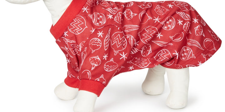 Family Pajamas Women's Matching Pet Ornament Print Red Size Small